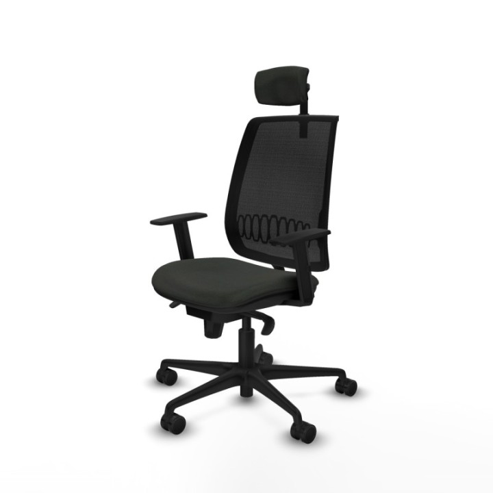 Alares sincro malla negra bali negro brazos 1D base nailon cabecero 2D ruedas 65 mm nailon