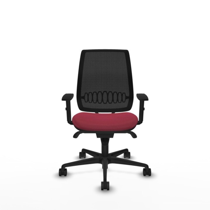 Alares sincro malla negra bali granate brazos 1D base nailon  ruedas 65 mm nailon