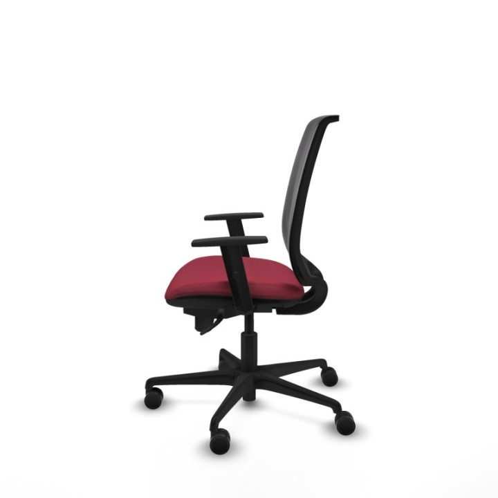 Alares sincro malla negra bali granate brazos 1D base nailon  ruedas 65 mm nailon