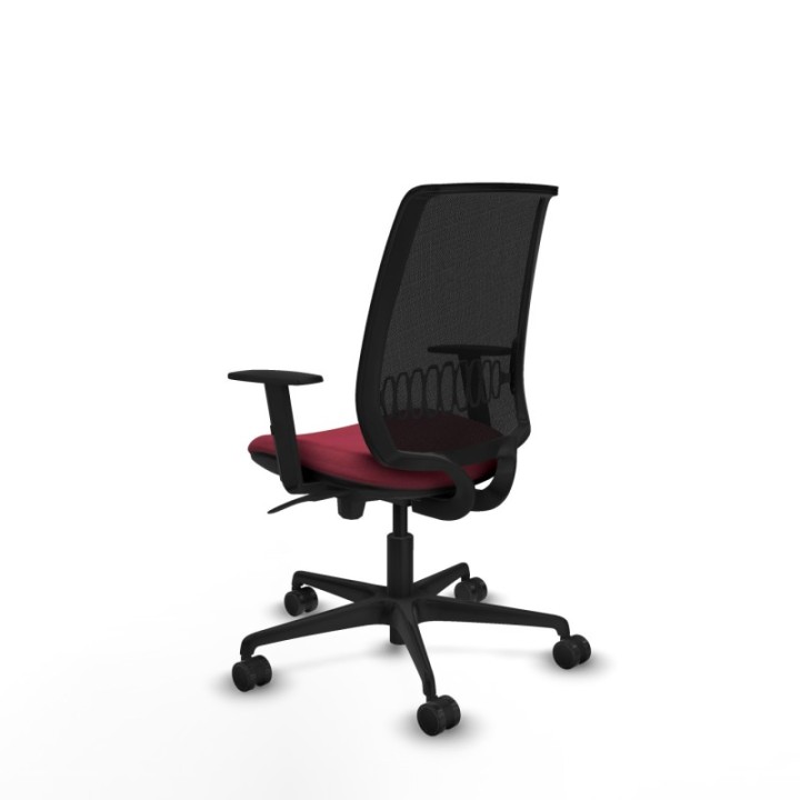 Alares sincro malla negra bali granate brazos 1D base nailon  ruedas 65 mm nailon