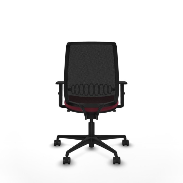 Alares sincro malla negra bali granate brazos 1D base nailon  ruedas 65 mm nailon