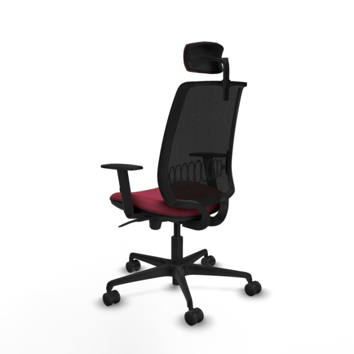 Alares sincro malla negra bali granate brazos 1D base nailon cabecero 2D ruedas 65 mm nailon