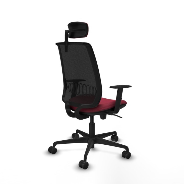 Alares sincro malla negra bali granate brazos 1D base nailon cabecero 2D ruedas 65 mm nailon