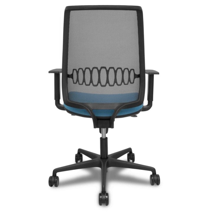 Silla Alares sincro malla negra bali azul cielo brazo regulable