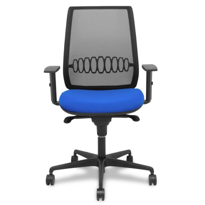 Silla Alares sincro malla negra bali azul brazo regulable