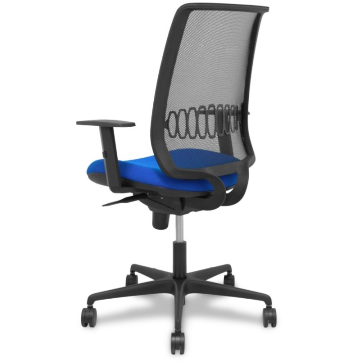 Silla Alares sincro malla negra bali azul brazo regulable