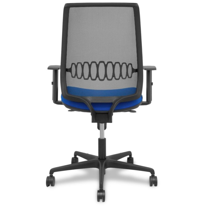 Silla Alares sincro malla negra bali azul brazo regulable