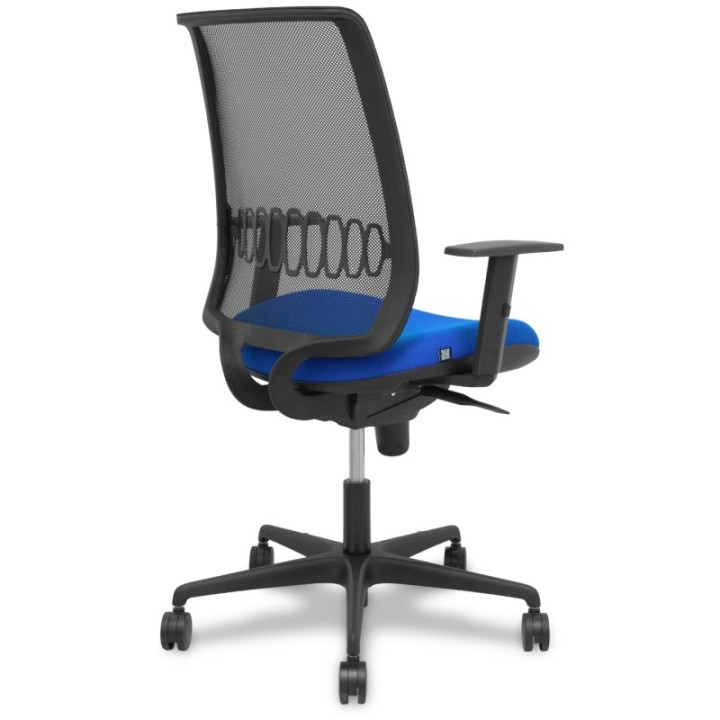 Silla Alares sincro malla negra bali azul brazo regulable