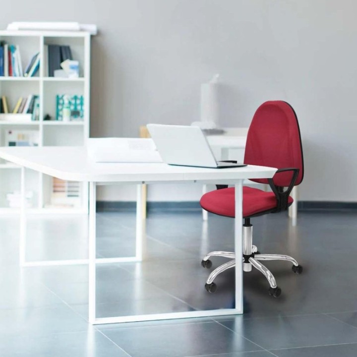 Algarra CP bali rosa brazos fijos base cromada ruedas engomadas 50mm