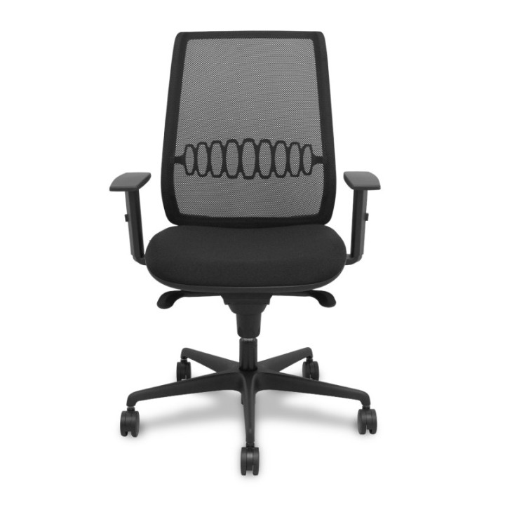 Silla Alares sincro malla negra bali negro brazo regulable.