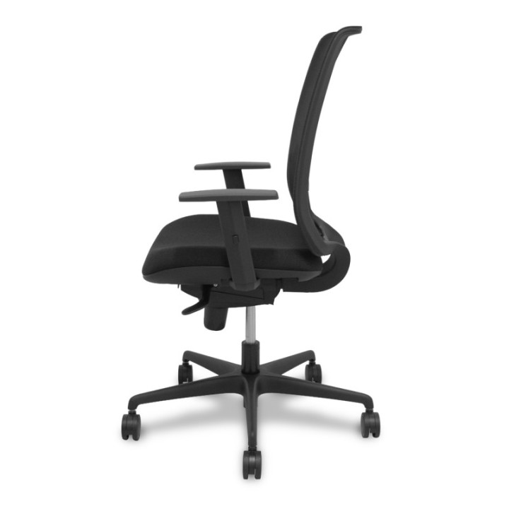 Silla Alares sincro malla negra bali negro brazo regulable.