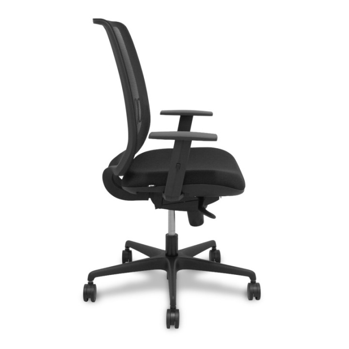 Silla Alares sincro malla negra bali negro brazo regulable.