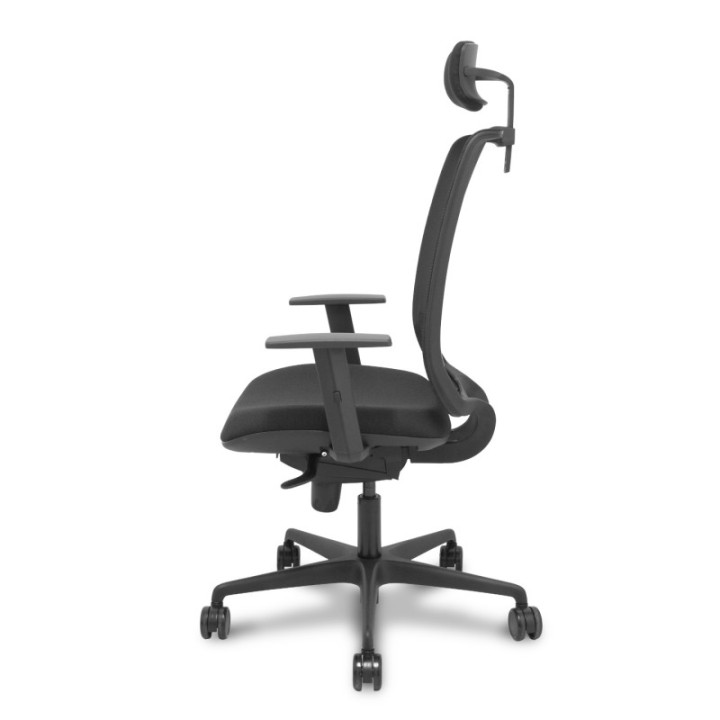 Silla Alares sincro malla negra bali negro brazo regulable cabecero regulable