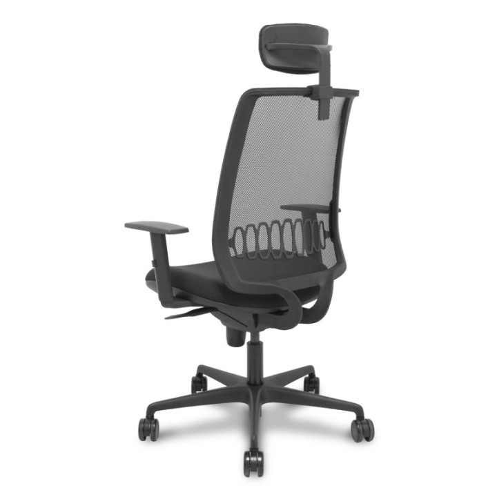 Silla Alares sincro malla negra bali negro brazo regulable cabecero regulable