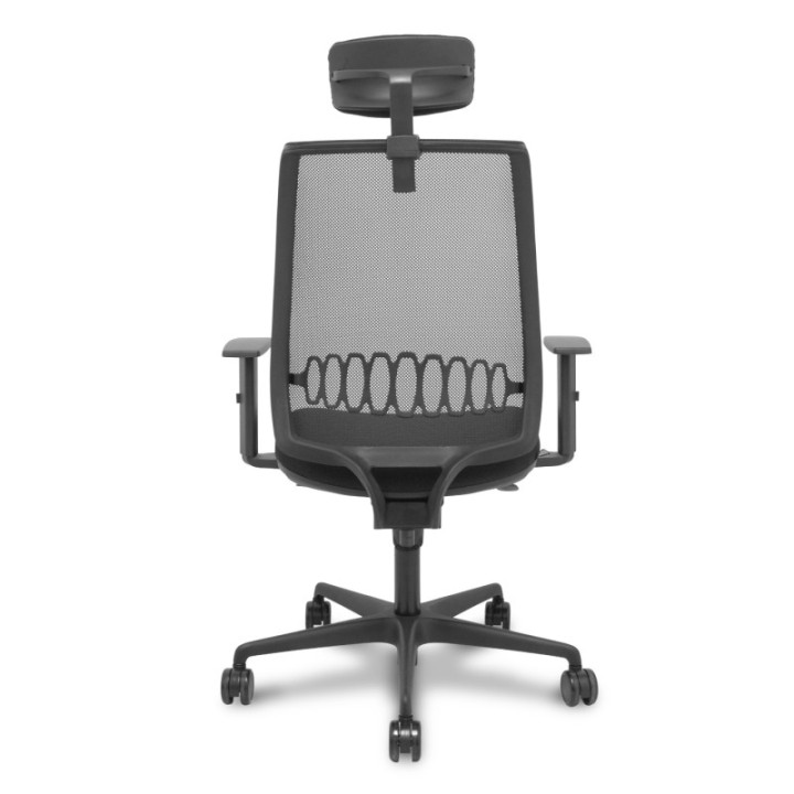 Silla Alares sincro malla negra bali negro brazo regulable cabecero regulable