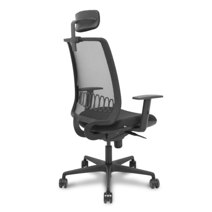 Silla Alares sincro malla negra bali negro brazo regulable cabecero regulable