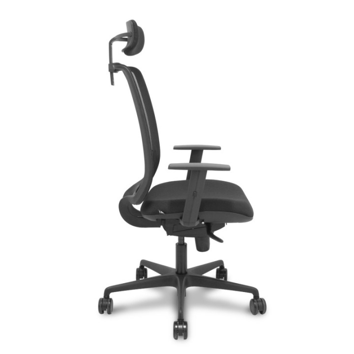 Silla Alares sincro malla negra bali negro brazo regulable cabecero regulable