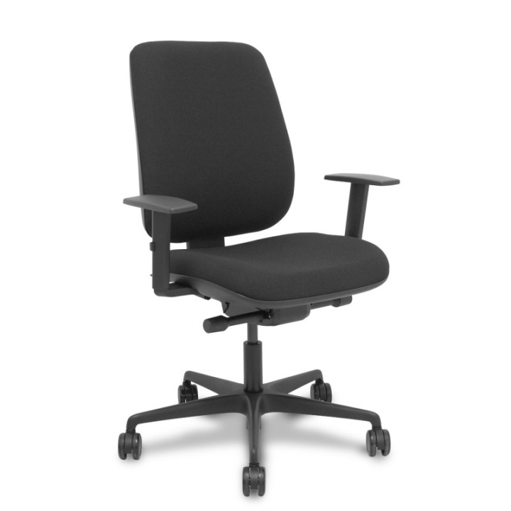 Silla Alares traslack tapizada bali negro brazo regulable