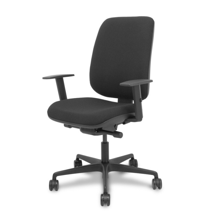 Silla Alares traslack tapizada bali negro brazo regulable