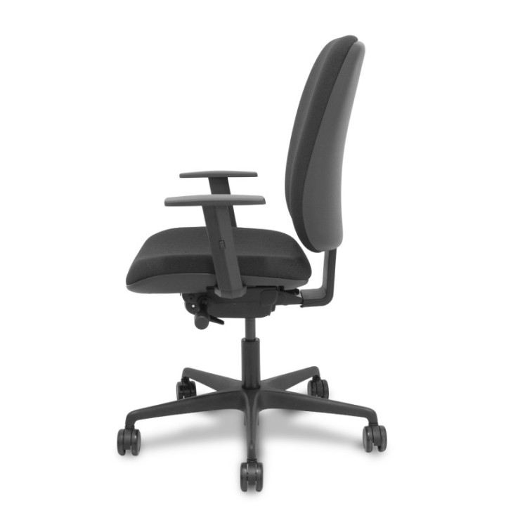 Silla Alares traslack tapizada bali negro brazo regulable