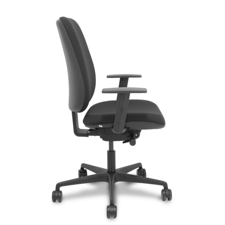 Silla Alares traslack tapizada bali negro brazo regulable