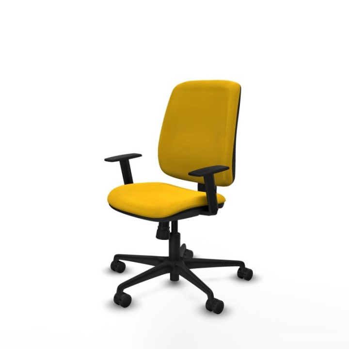 Alares tapizada sincro bali amarillo brazos 1D base nailon ruedas 65 mm nailon