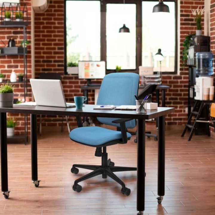 Alares tapizada sincro bali azul cielo brazos 1D base nailon ruedas 65 mm nailon