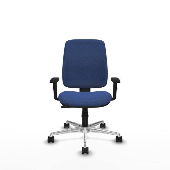 Alares tapizada sincro bali azul marino brazos 1D base aluminio ruedas 65 mm nailon