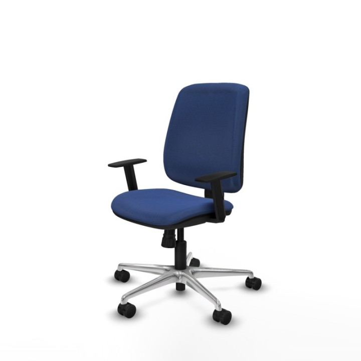 Alares tapizada sincro bali azul marino brazos 1D base aluminio ruedas 65 mm nailon