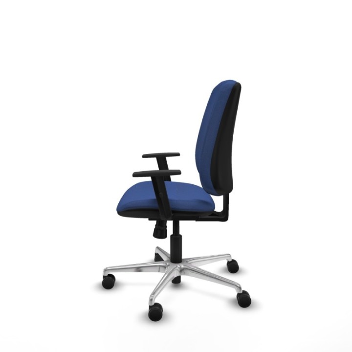 Alares tapizada sincro bali azul marino brazos 1D base aluminio ruedas 65 mm nailon