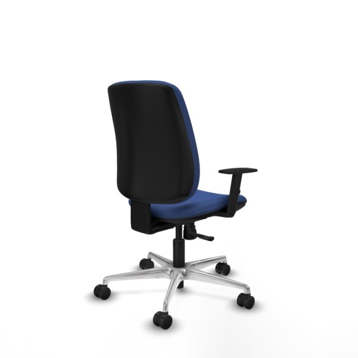 Alares tapizada sincro bali azul marino brazos 1D base aluminio ruedas 65 mm nailon