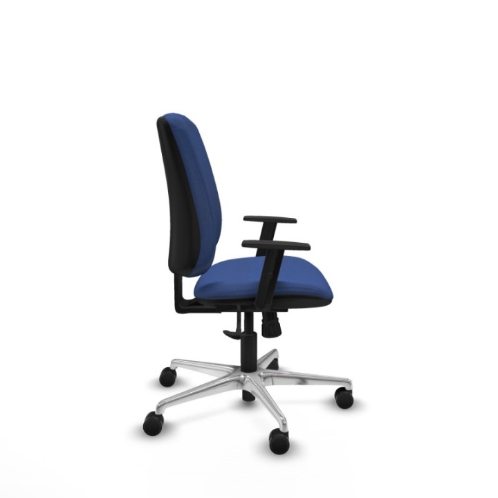 Alares tapizada sincro bali azul marino brazos 1D base aluminio ruedas 65 mm nailon