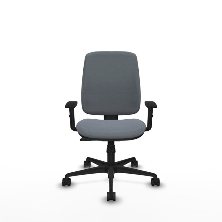 Alares tapizada sincro bali gris brazos 1D base nailon ruedas 65 mm nailon