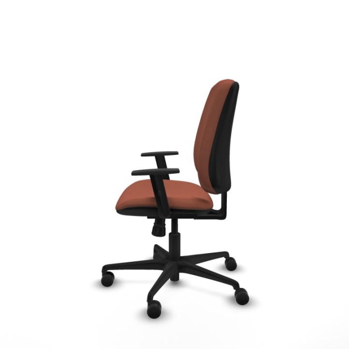 Alares tapizada sincro bali marrón brazos 1D base nailon ruedas 65 mm nailon