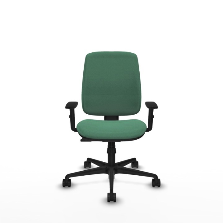 Alares tapizada sincro bali verde esmeralda brazos 1D base nailon ruedas 65 mm nailon