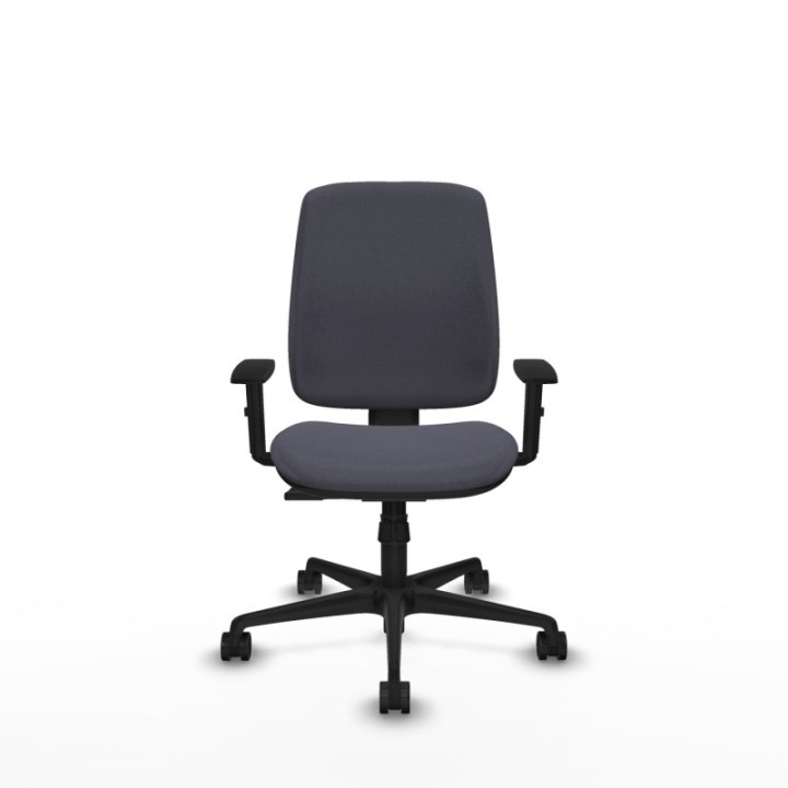 Alares tapizada sincro bali gris oscuro brazos 1D base nailon ruedas 65 mm nailon