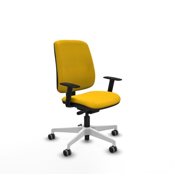 Alares tapizada traslack bali amarillo brazos 1D base blanca ruedas 65mm engomadas