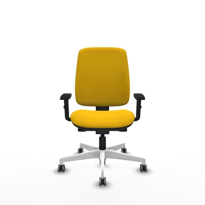 Alares tapizada traslack bali amarillo brazos 1D base blanca ruedas 65mm engomadas