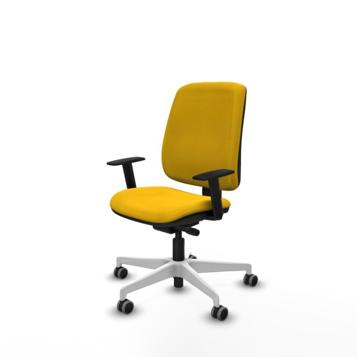 Alares tapizada traslack bali amarillo brazos 1D base blanca ruedas 65mm engomadas