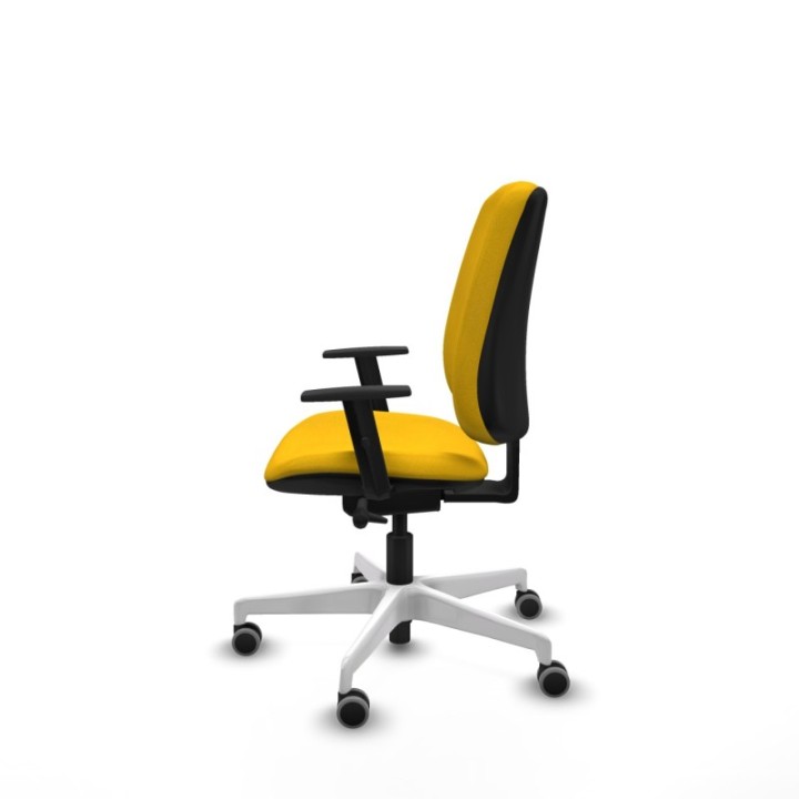 Alares tapizada traslack bali amarillo brazos 1D base blanca ruedas 65mm engomadas