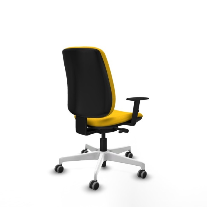 Alares tapizada traslack bali amarillo brazos 1D base blanca ruedas 65mm engomadas