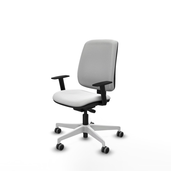 Alares tapizada traslack bali blanco brazos 1D base blanca ruedas 65mm engomadas