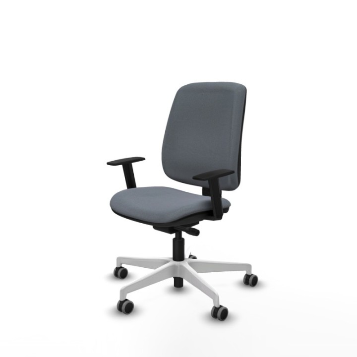 Alares tapizada traslack bali gris brazos 1D base blanca ruedas 65mm engomadas