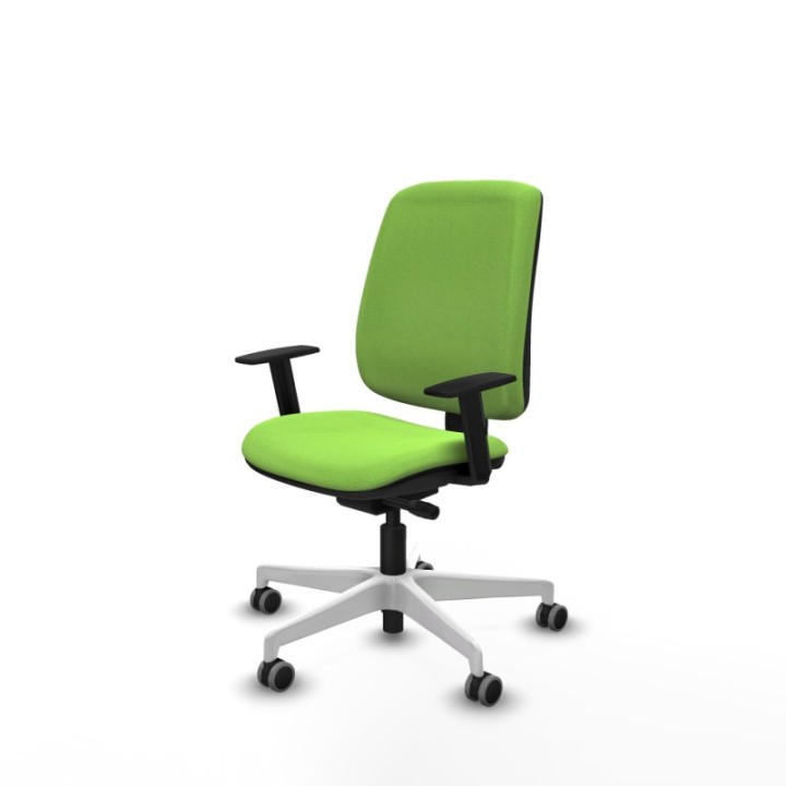 Alares tapizada traslack bali pistacho brazos 1D base blanca ruedas 65mm engomadas