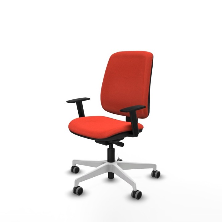 Alares tapizada traslack bali naranja oscuro brazos 1D base blanca ruedas 65mm engomadas