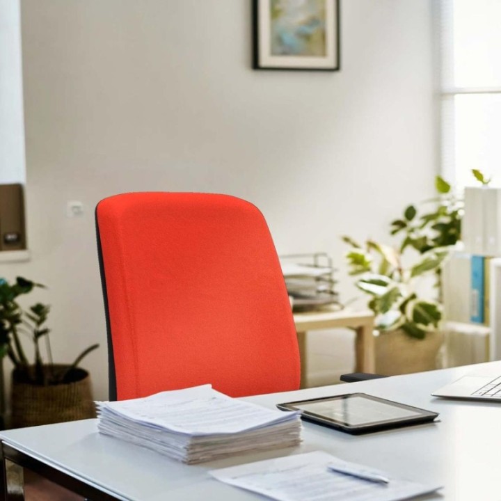 Alares tapizada traslack bali naranja oscuro brazos 1D base nailon ruedas 65 mm nailon