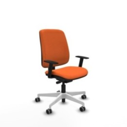 Alares tapizada traslack bali naranja brazos 1D base blanca ruedas 65mm engomadas