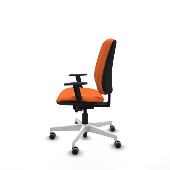 Alares tapizada traslack bali naranja brazos 1D base blanca ruedas 65mm engomadas