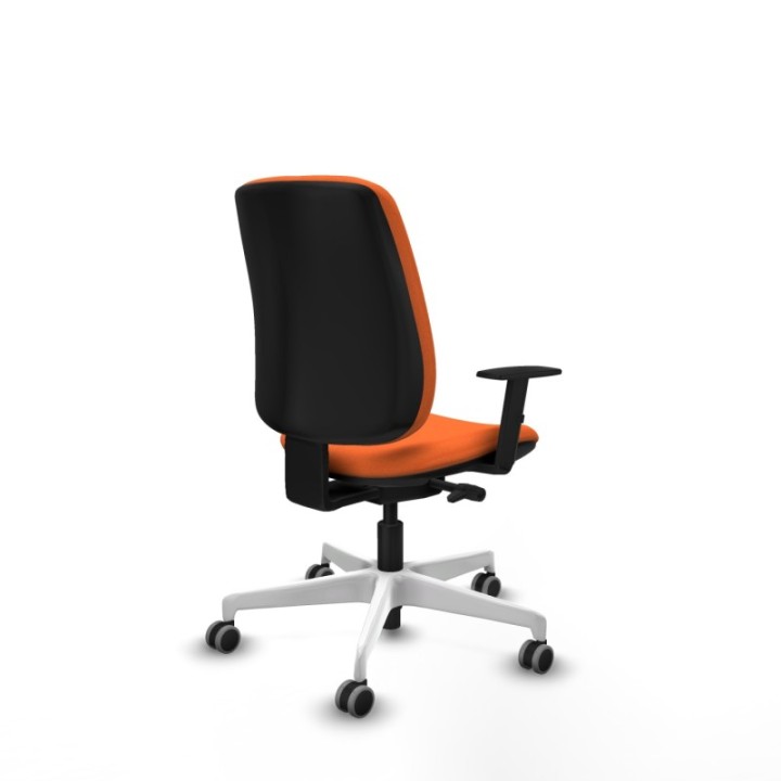 Alares tapizada traslack bali naranja brazos 1D base blanca ruedas 65mm engomadas