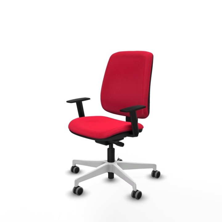 Alares tapizada traslack bali rojo brazos 1D base blanca ruedas 65mm engomadas